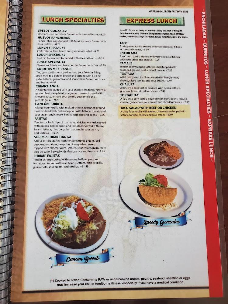 Cancun Family Mexican Restaurant Menu image 2